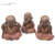 Enfeite decorativo Trio Buda moreno alegria cego surdo mudo - Stooz Interiores