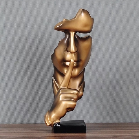 Escultura Silencioso Em Resina Alto padrão 25 cm Envio já