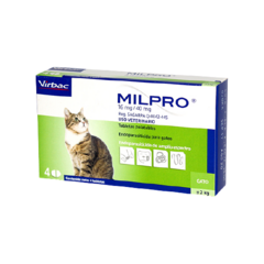 Endoparasiticida Milpro 16mg/40mg - 4 Tabletas