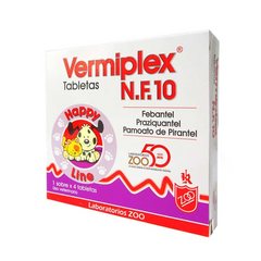 Vermiplex N.F 10 Desparasitante Interno x 4 Tabletas