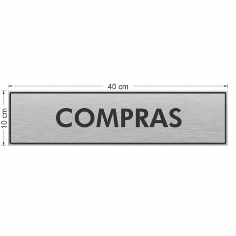 Adesivo Compras 40 x 10 cm em impressão digital para sinalização de ambiente