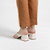 Vênus - Sandália Salto Bloco Com Bico Quadrado Off-White - loja online