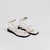 Ísis - Sandália com Tiras Finas e Fivela no Tornozelo com Detalhe em Dourado Off-White - comprar online
