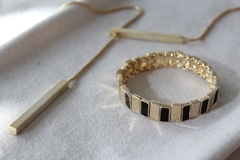 10026 Pulseira Bicolor Dourado e Preto - comprar online