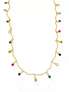 Colar Longo Cristais Coloridos - comprar online