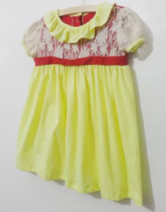 Vestido Bebe Malha Amarelo E Vermelho - comprar online