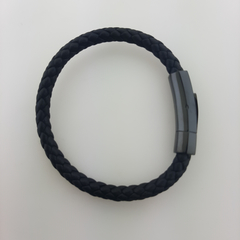Pulsera de cuero angosto (Negro)