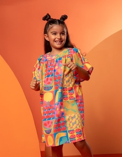 Vestido Helena Frutinhas - COLEÇÃO COLORIR