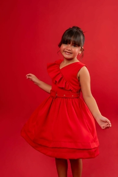 Vestido Babados Vermelho - COLEÇÃO FESTAS