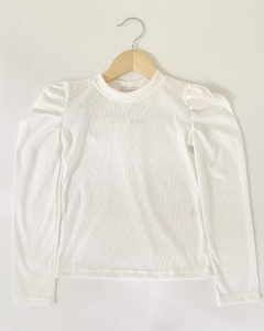 Blusa Manga Longa Princesa Cotelê Branca