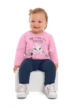 Conjunto Moletom Blusão com calça Gatinha