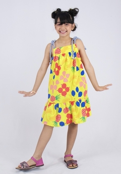 Vestido Gigi Abacaxi Amarelo - COLEÇÃO COLORIR