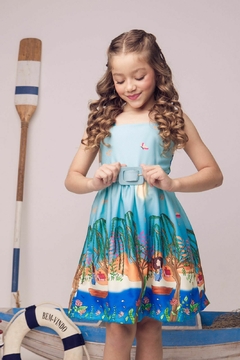 Vestido com Cinto Mares - COLEÇÃO COLORIR