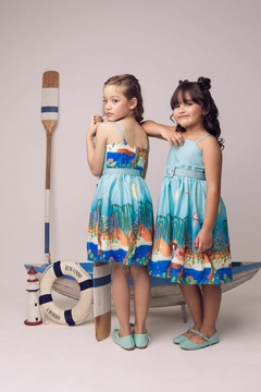 Vestido com Cinto Mares - COLEÇÃO COLORIR - comprar online