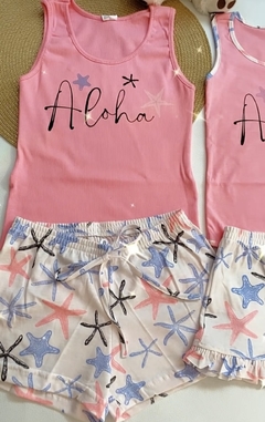 Pijama Ribana Aloha Rosa - COLEÇÃO SONHAR