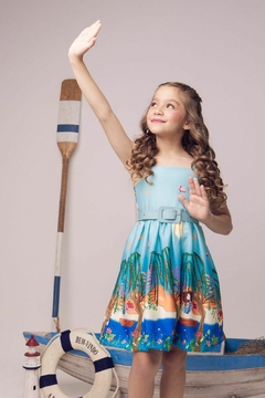 Vestido com Cinto Mares - COLEÇÃO COLORIR na internet