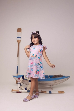 Vestido com Tiara Rosa - COLEÇÃO COLORIR - comprar online