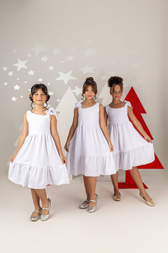 Vestido Branco Laço no Ombro - COLEÇÃO FESTAS - loja online