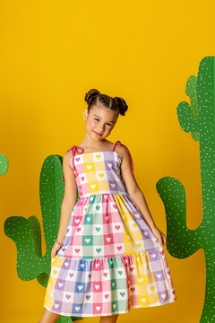 Vestido Love Candy - COLEÇÃO COLORIR - Lilly Moda Kids