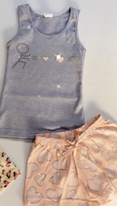 Pijama Ribana Love Cinza - COLEÇÃO SONHAR
