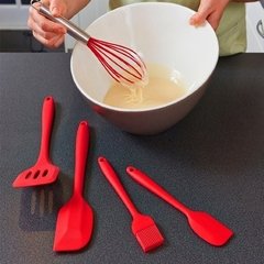 Espátula Silicone Reta Inteiramente Cabo Maciço - 30 Cm - Tecomix