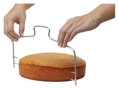 Cortador De Bolo Redondo Nivelador Ajustável Inox - 02 Fios