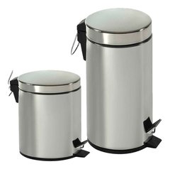Kit 2 Lixeira Inox Banheiro Cozinha Pedal E Balde 3 E 12 Lt