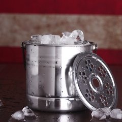 Imagem do Balde Para Gelo Aço Inox C/ Pegador E Bandeja Separadora