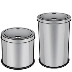 Kit 2 Lixeira Inox Banheiro Cozinha Basculante 3 E 8 Litros