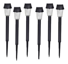 Kit 6 Luminária Jardim Luz Solar Poste Iluminação Decorativa