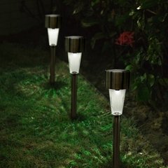Kit 10 Luminária Luz Solar Inox Led Poste Iluminação Jardim na internet