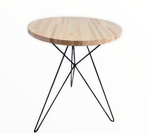 Mesa Diseño Industrial Hierro y Madera - Base Negra