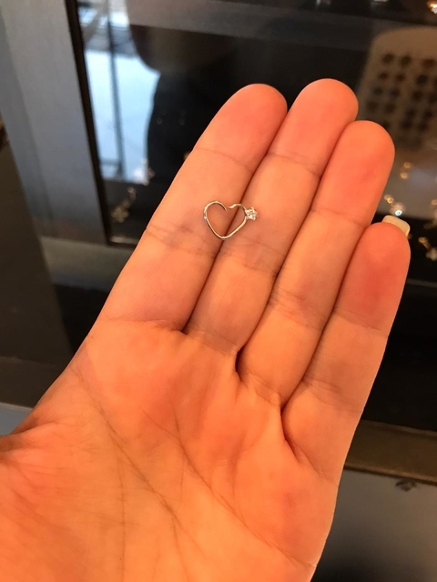 Piercing coração daith orelha esquerda Prata 1199