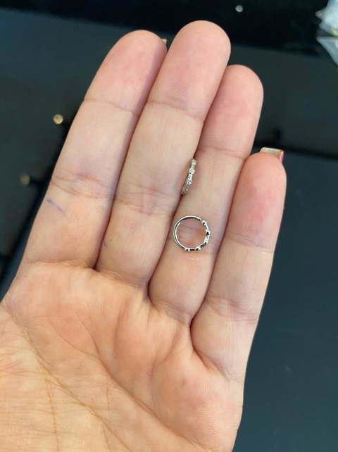 Piercing Argola Strass Mini Prata