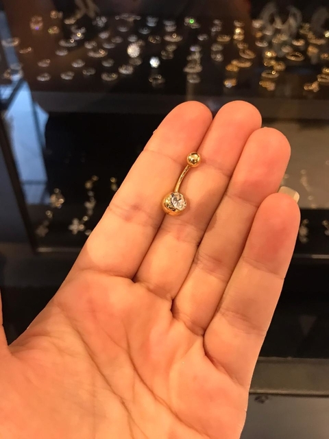 Piercing para Umbigo Básico Dourado 0799