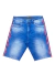 Bermuda HD Jeans com Pingos de Tinta e Detalhe na Lateral Vermelho