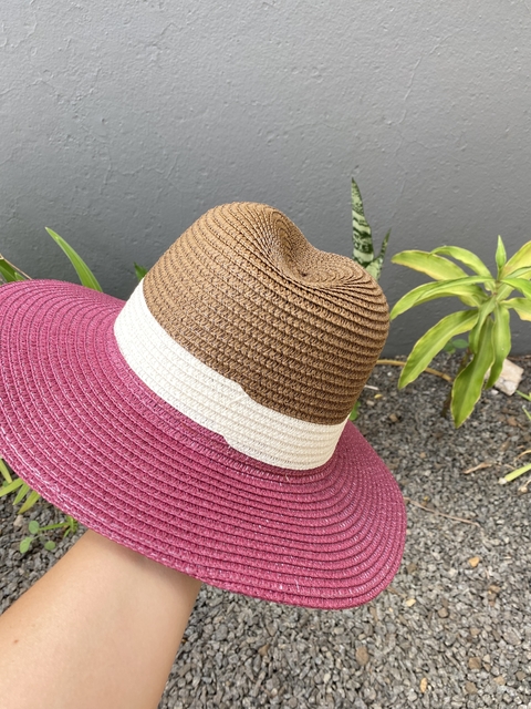 Chapéu Praia Monique Marrom com Roxo