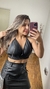 Cropped Frente Unica Sintetico Preto - comprar online