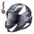 Casco Rebatible Ls2 370 Stripe White Negro Y Blanco Mate