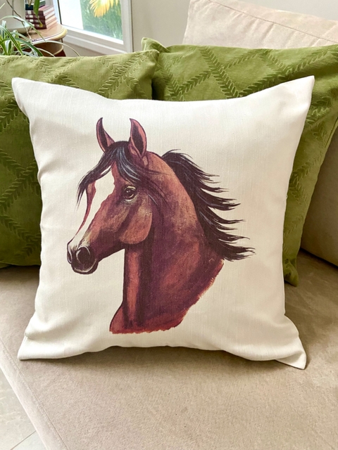 Capa de Almofada cavalo Castanho