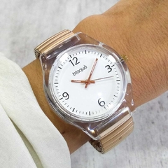 Reloj Blaquè BQ192RB Malla elastizada Rosè Cuadrante Blanco - comprar online