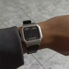 Reloj Casio W217HM-7B Vintage digital malla de silicona negro unisex WR en internet
