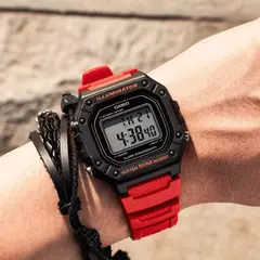 Reloj Casio W218H-4B Vintage digital malla de silicona rojo unisex 50m WR - comprar online