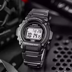 Reloj Casio W219HC-1A digital malla de silicona negro para caballero WR50m - comprar online