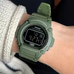 Reloj Casio W219HC-3B digital malla de silicona celeste para caballero WR50M - comprar online
