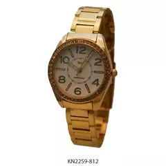 Reloj Knock Out KN2259-812 malla de metal dorado con cubics para dama - comprar online