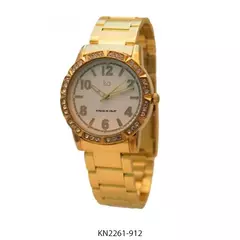 Reloj Knock Out KN2261-912 malla de metal dorado con cubics para dama - comprar online