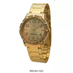 Reloj Knock Out KN2261-922 malla de metal dorado con cubics para dama - comprar online