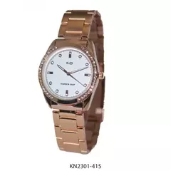 Reloj Knock Out KN2301-415 malla de metal rose con cubics para dama - comprar online