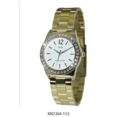 Reloj Knock Out KN2304-112 malla de metal dorado con cubics para dama - comprar online